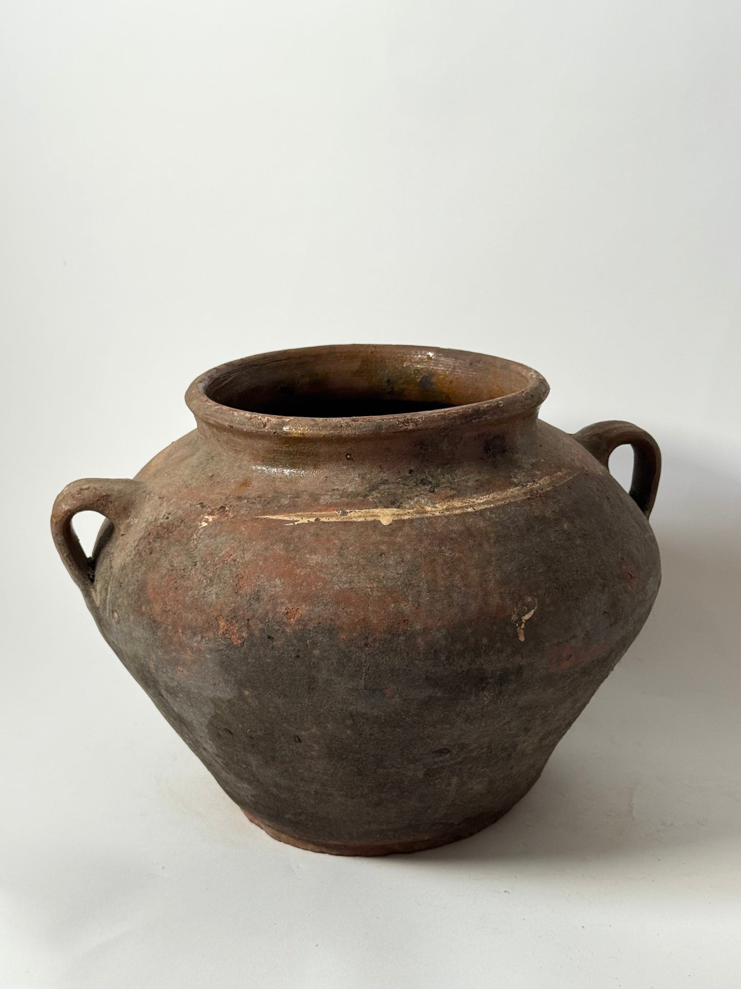 Wide Antique Romanian Twin Handled Urn