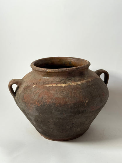 Wide Antique Romanian Twin Handled Urn