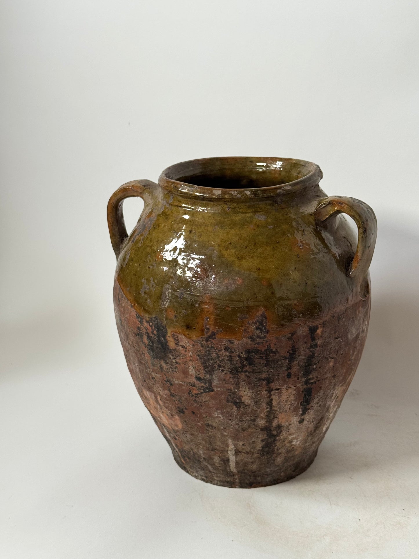 Aged Romanian Twin Handled Vessel