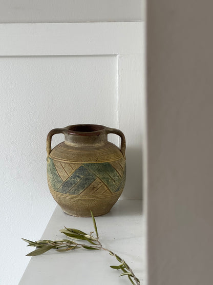 Vintage Mediterranean Handled Vessel