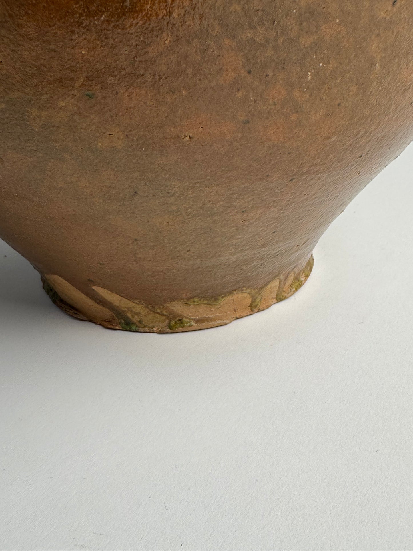 XL Vintage Brown Glazed Rounded Vessel