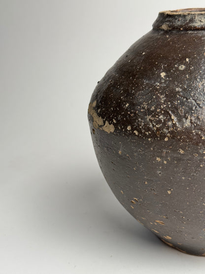 Deep Earthy Brown Vintage Asian Pot