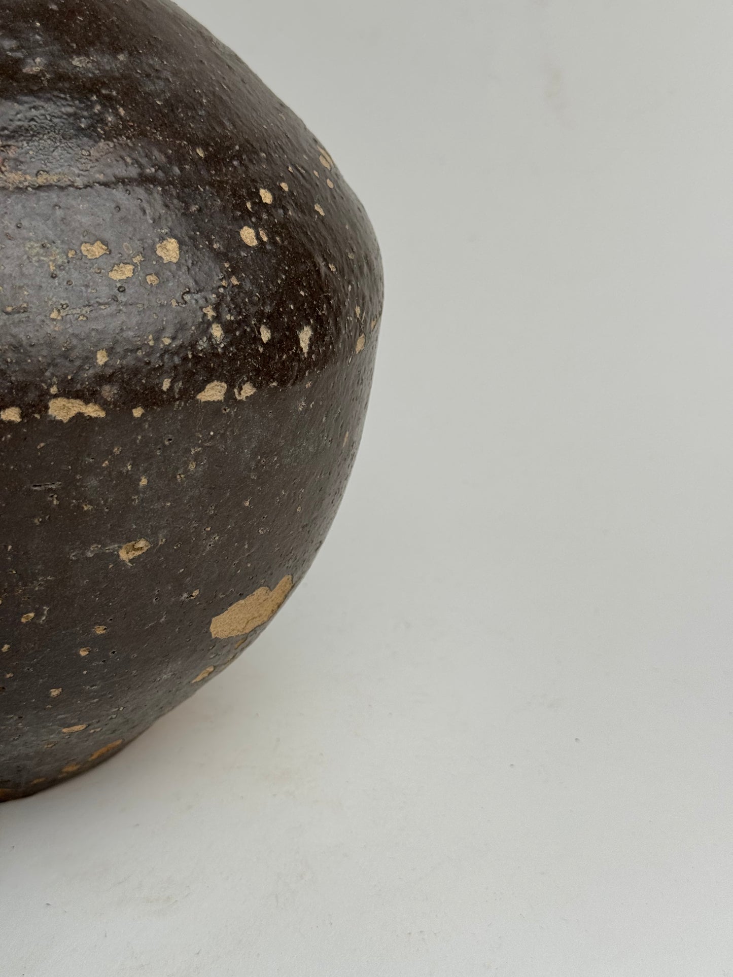 Deep Earthy Brown Vintage Asian Pot