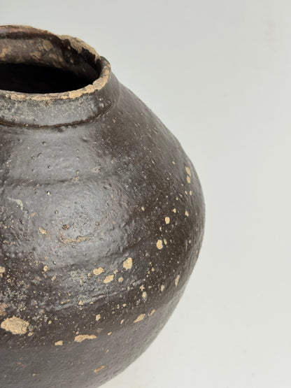 Deep Earthy Brown Vintage Asian Pot