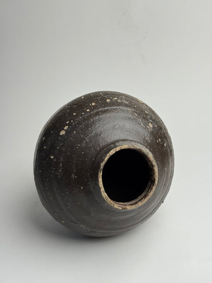 Deep Earthy Brown Vintage Asian Pot