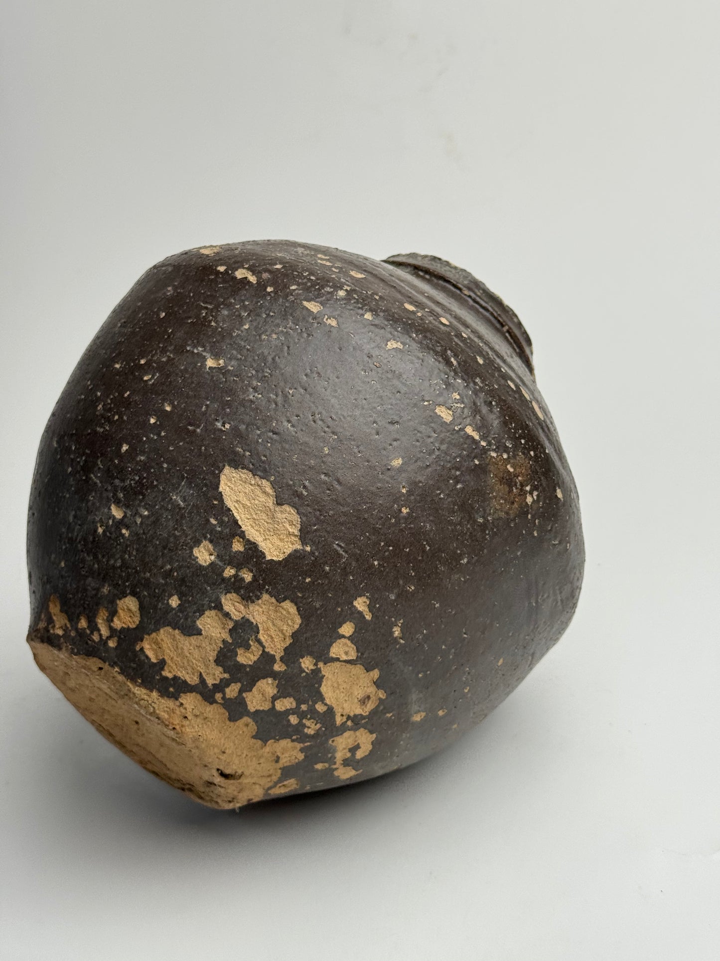 Deep Earthy Brown Vintage Asian Pot