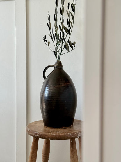 Large Earthy Glazed Stoneware Jug