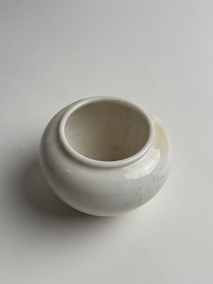 Small White Vintage Marble Pot