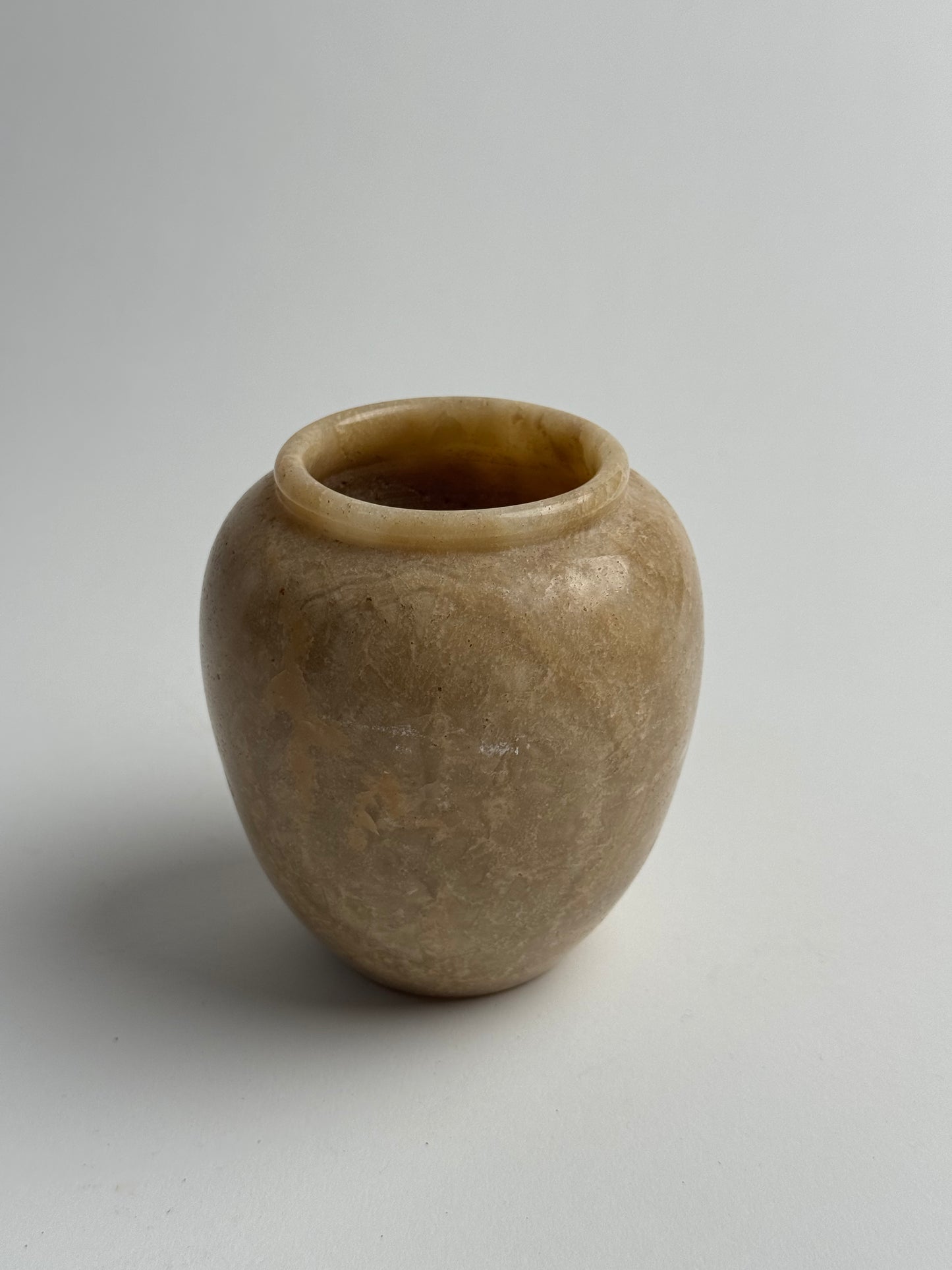 Small Beige Marble Pot
