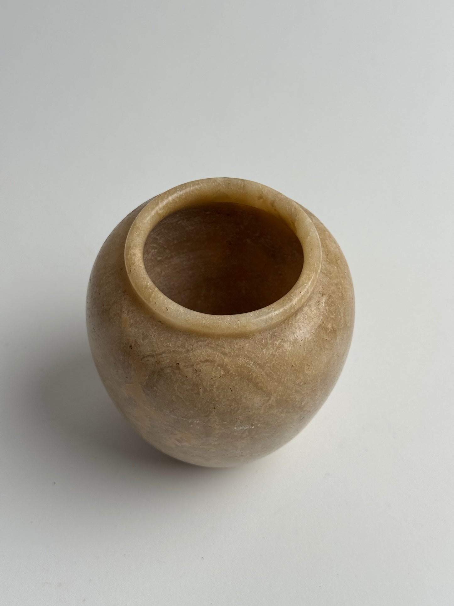 Small Beige Marble Pot