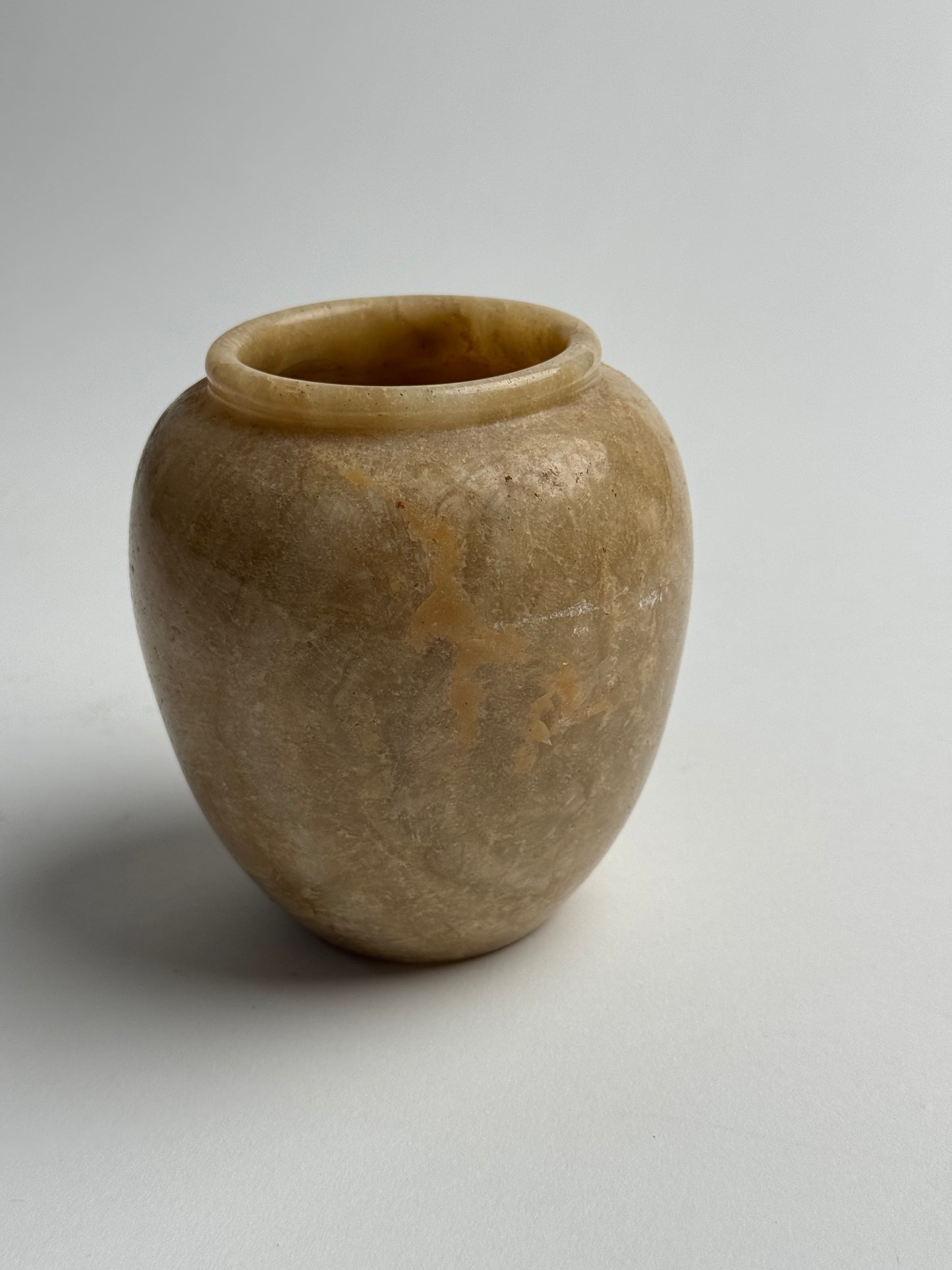 Small Beige Marble Pot