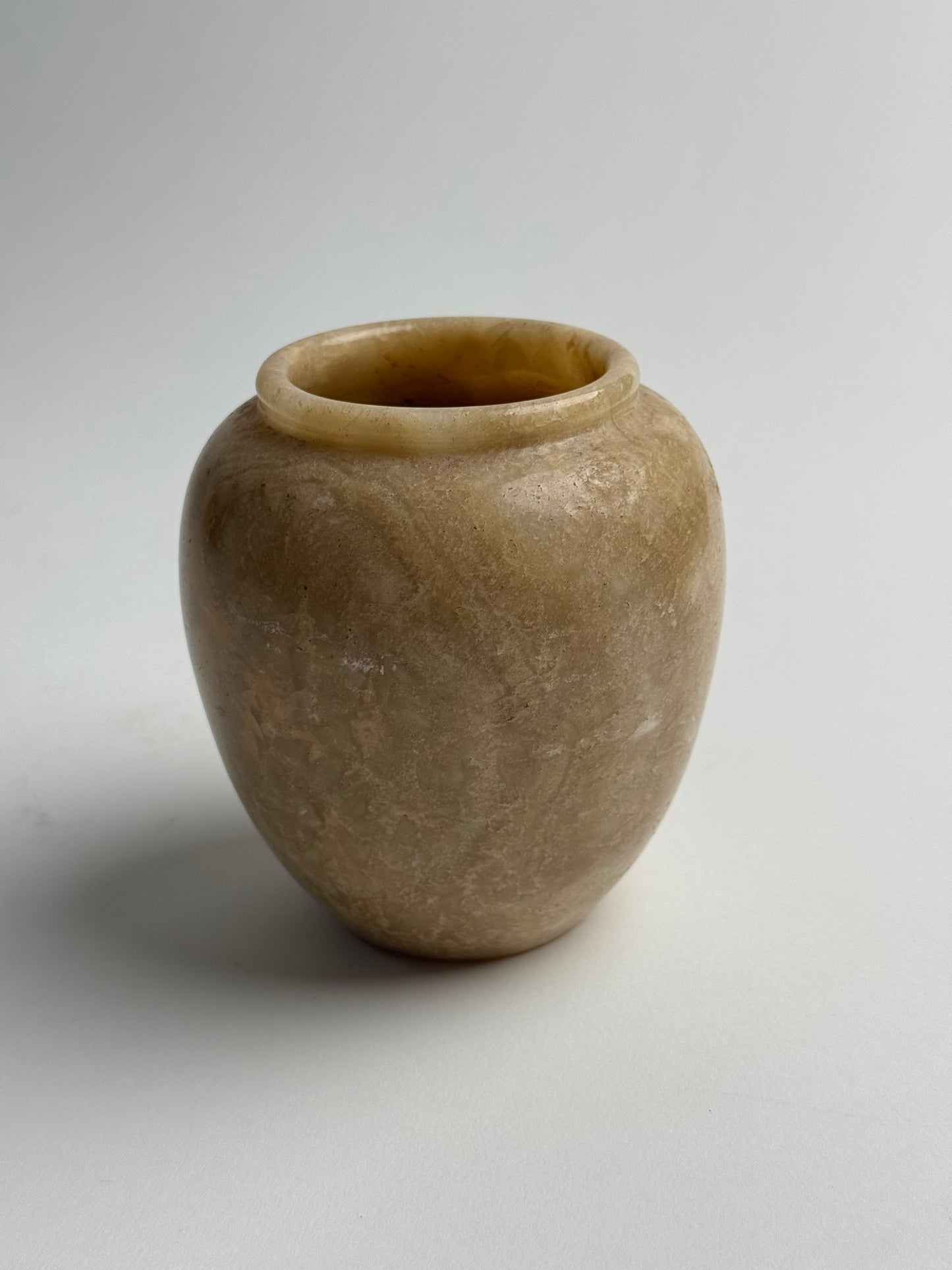 Small Beige Marble Pot