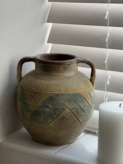 Vintage Mediterranean Handled Vessel