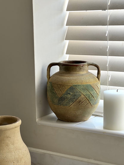 Vintage Mediterranean Handled Vessel