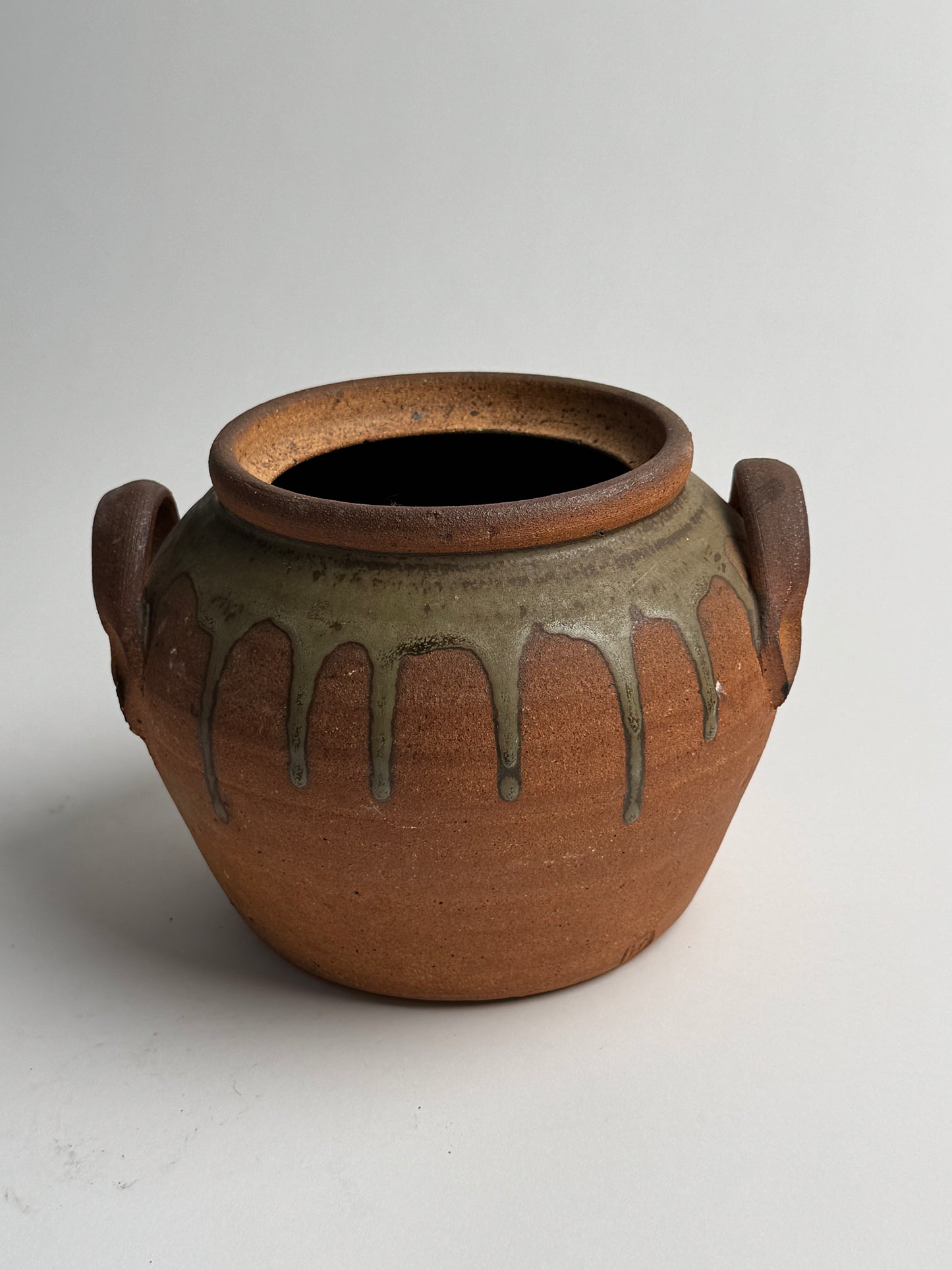 Terracotta Drip Glaze Confit Pot
