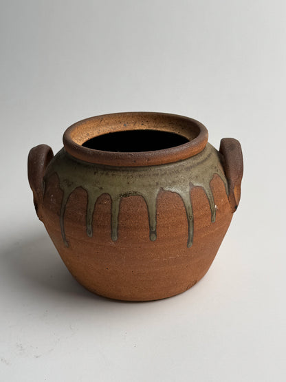 Terracotta Drip Glaze Confit Pot