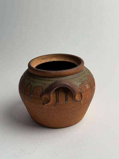 Terracotta Drip Glaze Confit Pot
