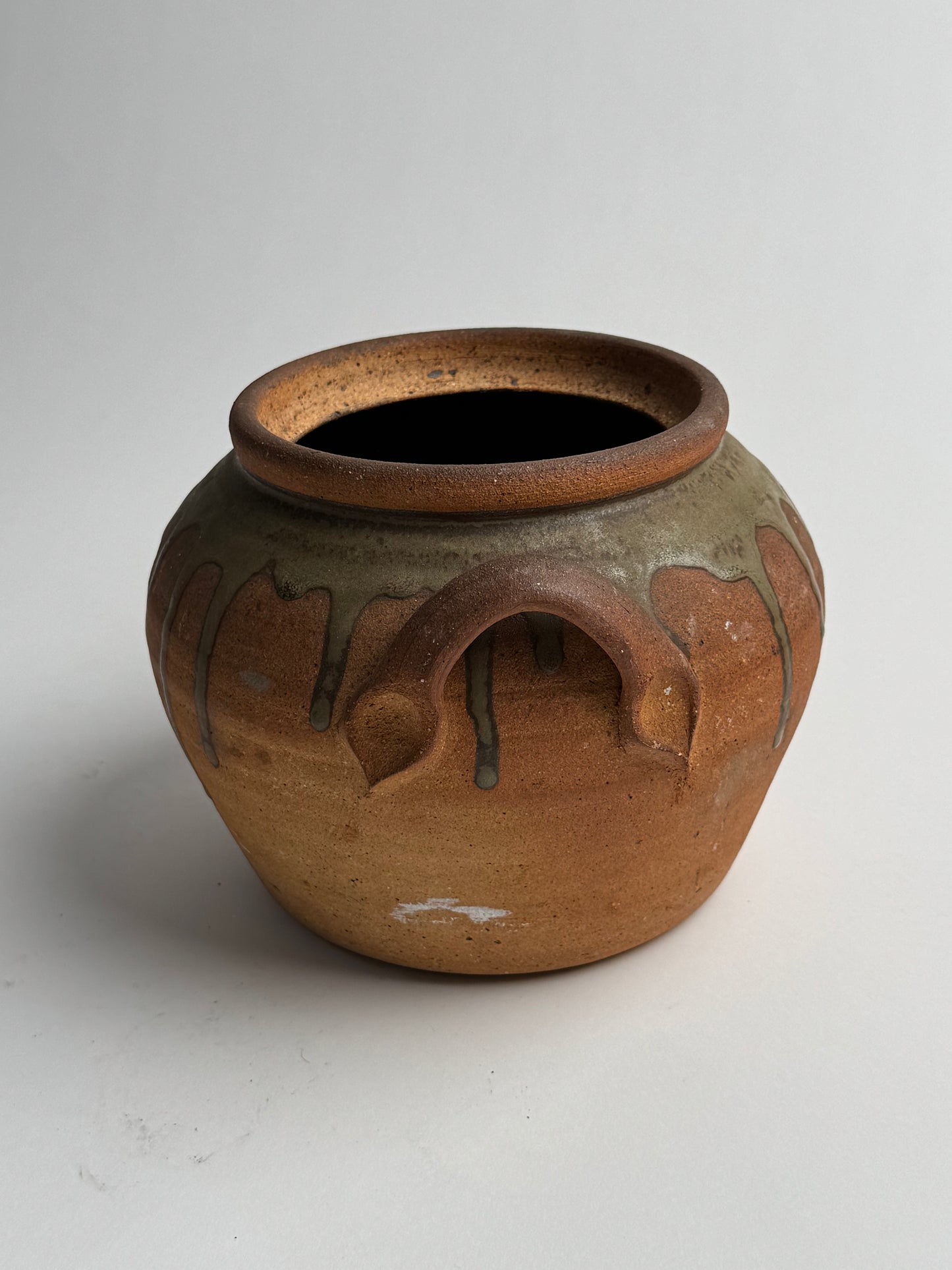 Terracotta Drip Glaze Confit Pot
