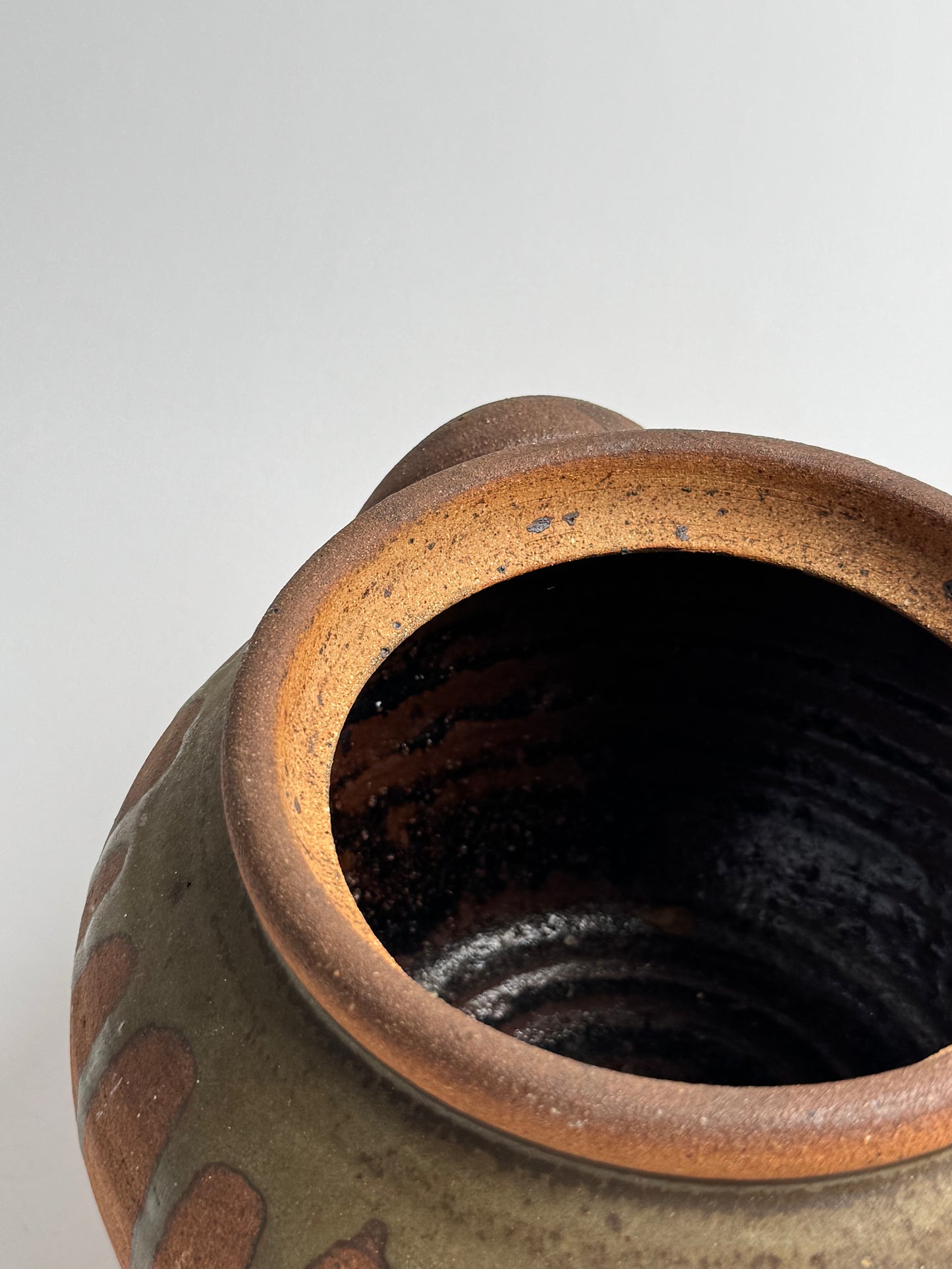 Terracotta Drip Glaze Confit Pot
