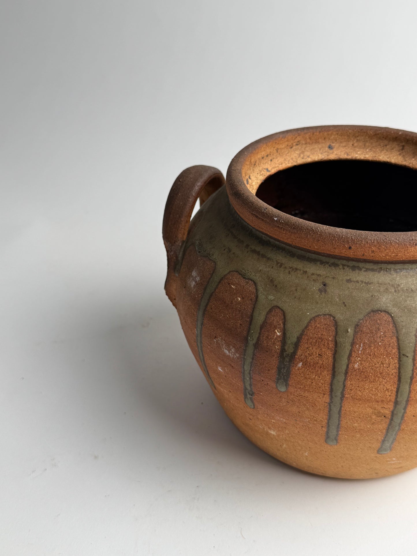 Terracotta Drip Glaze Confit Pot