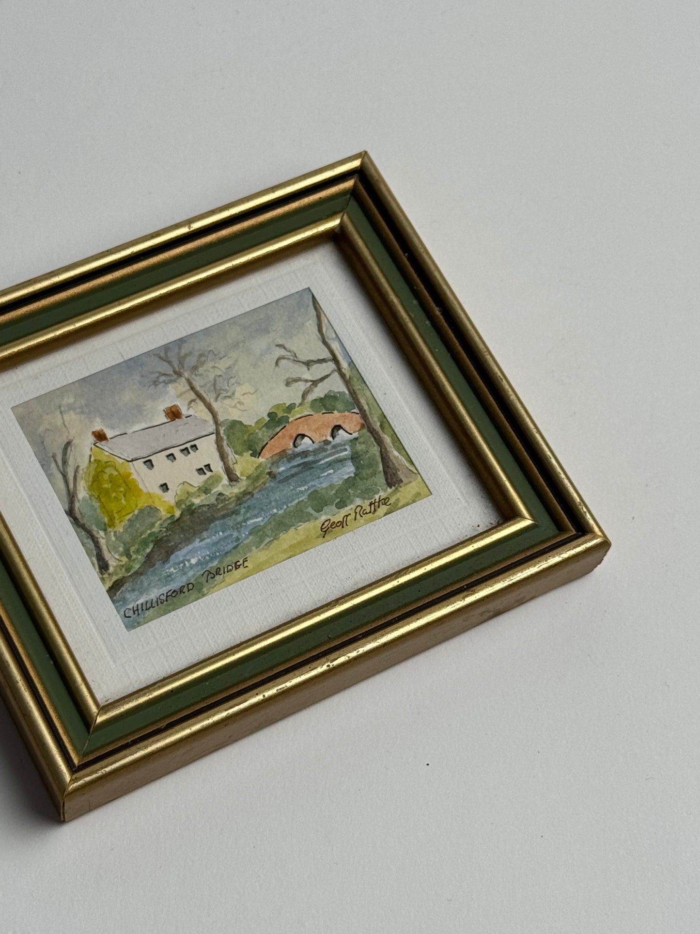 Small Gold & Green Framed Vintage Art