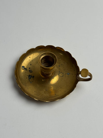 Vintage Brass Scalloped Candle Holder