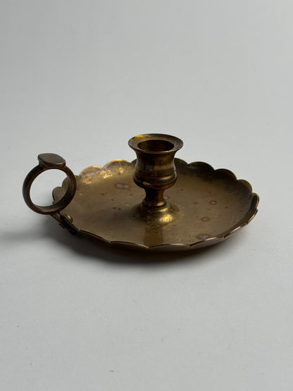 Vintage Brass Scalloped Candle Holder