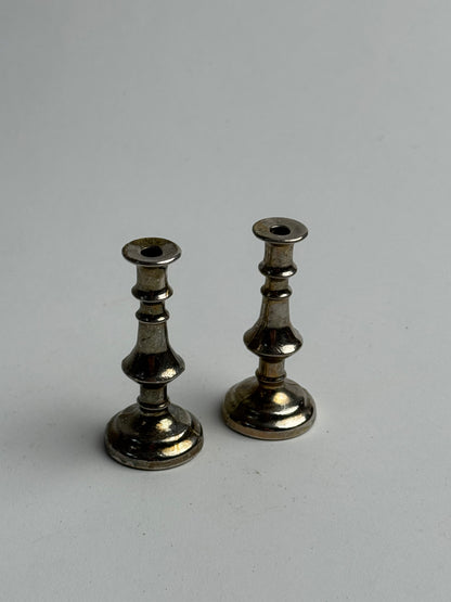 Pair of Petite Metal Candle Holders