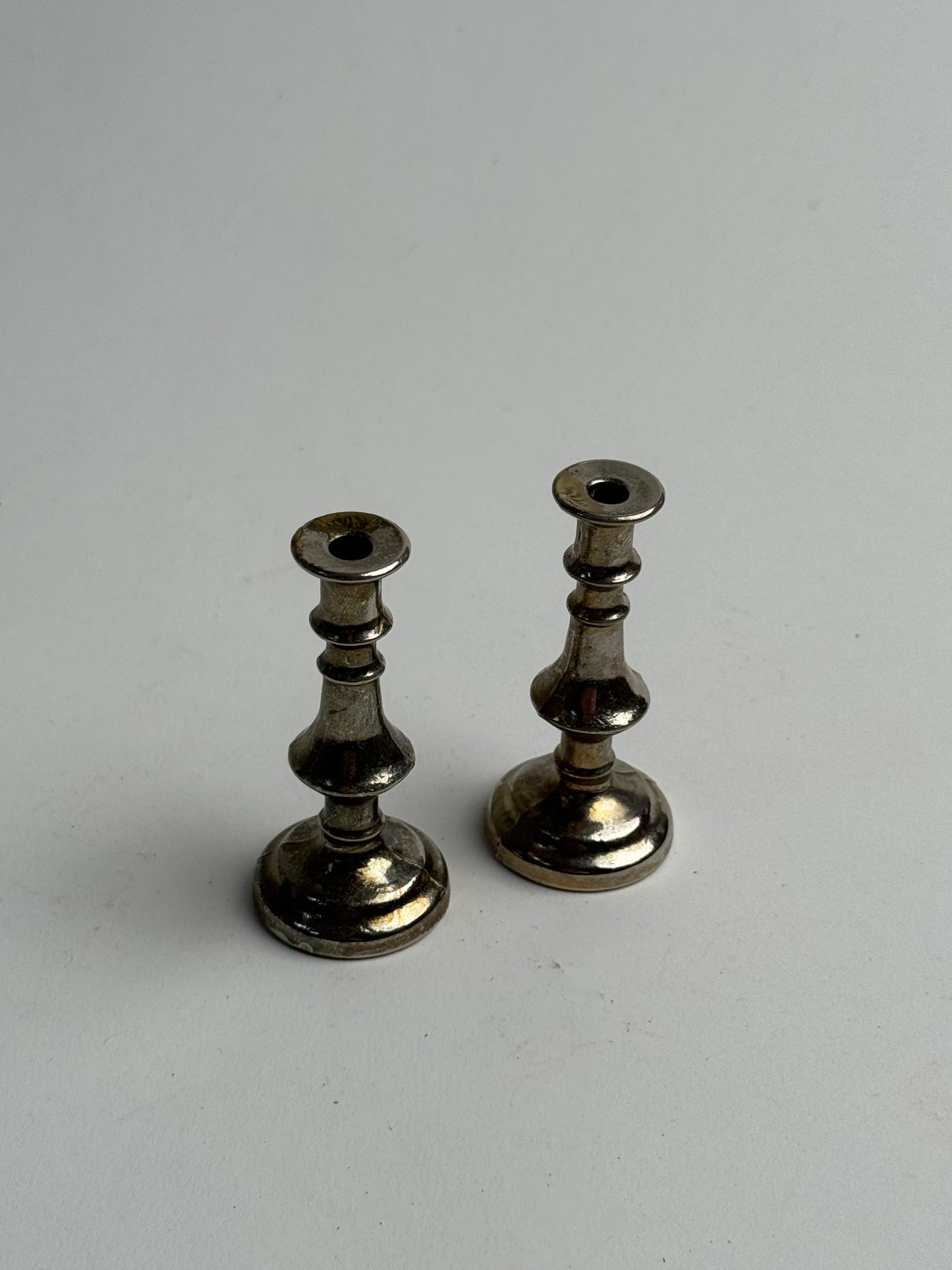 Pair of Petite Metal Candle Holders