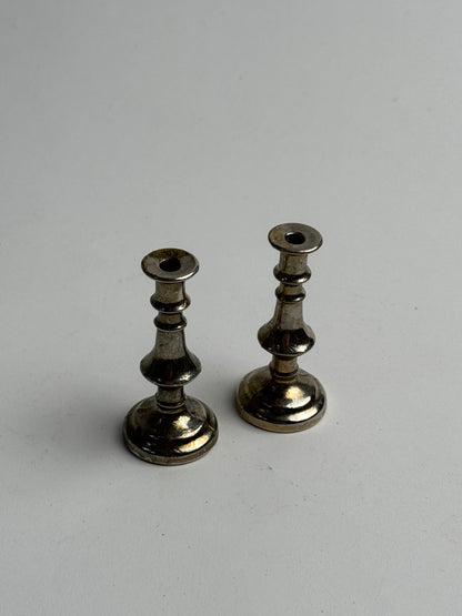 Pair of Petite Metal Candle Holders