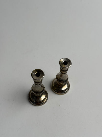 Pair of Petite Metal Candle Holders