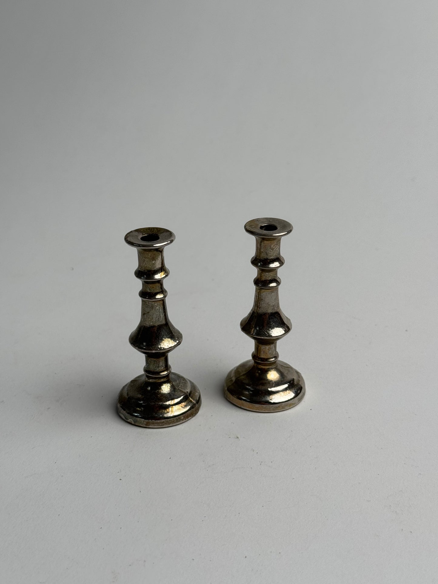 Pair of Petite Metal Candle Holders