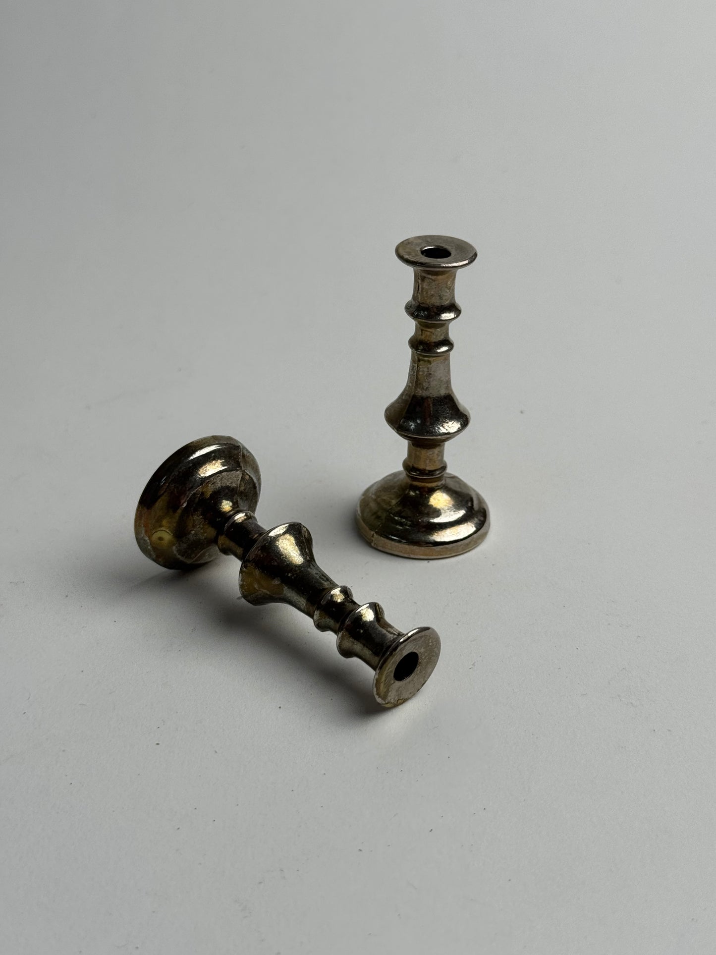 Pair of Petite Metal Candle Holders