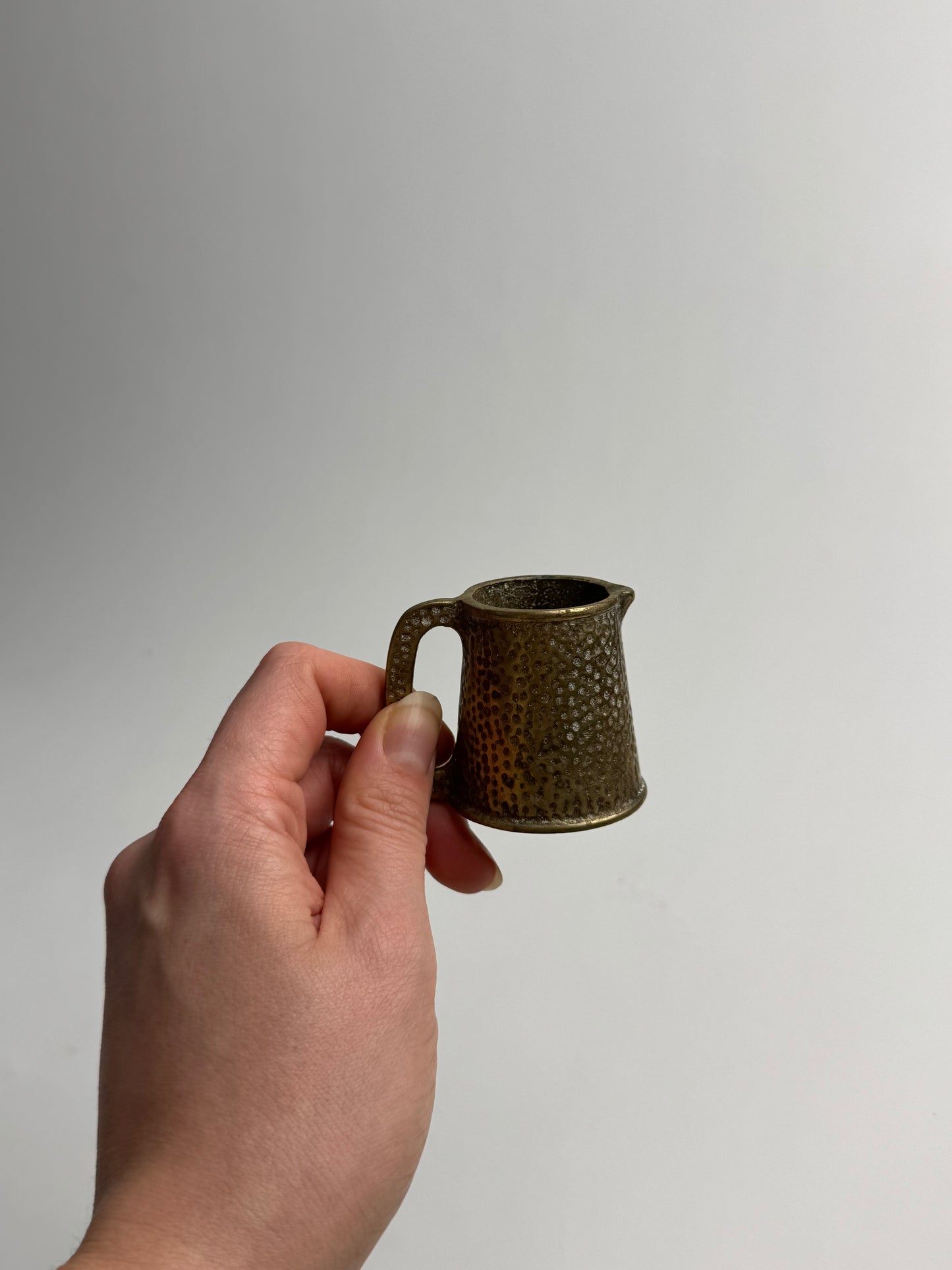 Miniature Hammered Brass Jug
