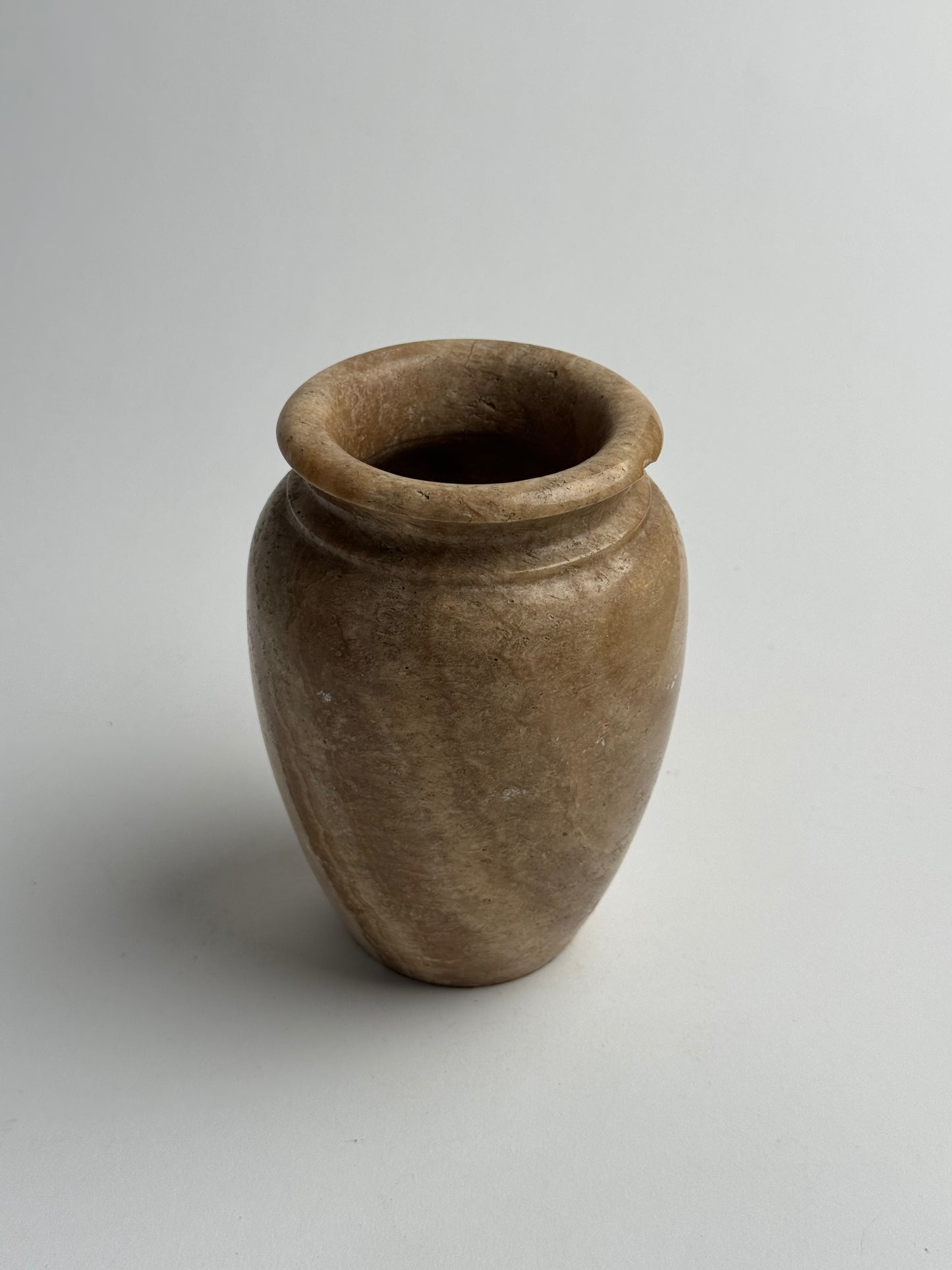Medium Beige Solid Marble Vase
