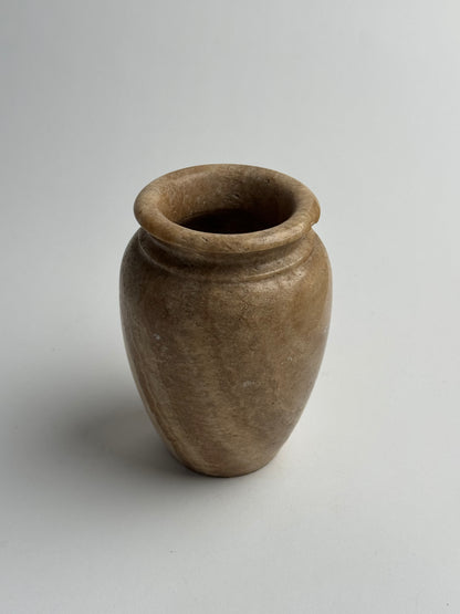 Medium Beige Solid Marble Vase