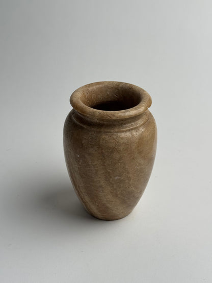 Medium Beige Solid Marble Vase