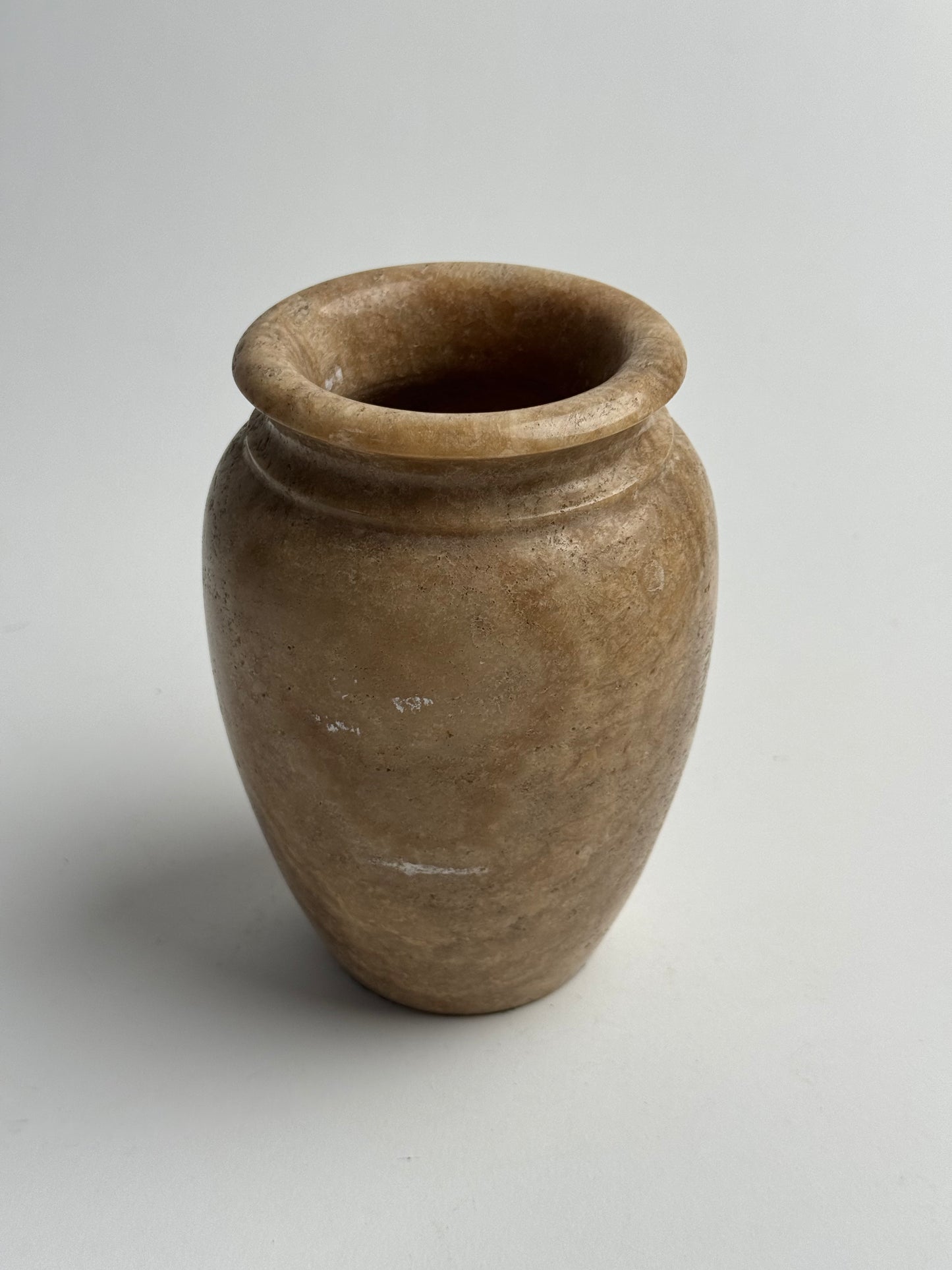 Medium Beige Solid Marble Vase