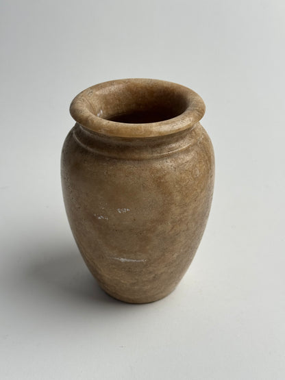 Medium Beige Solid Marble Vase