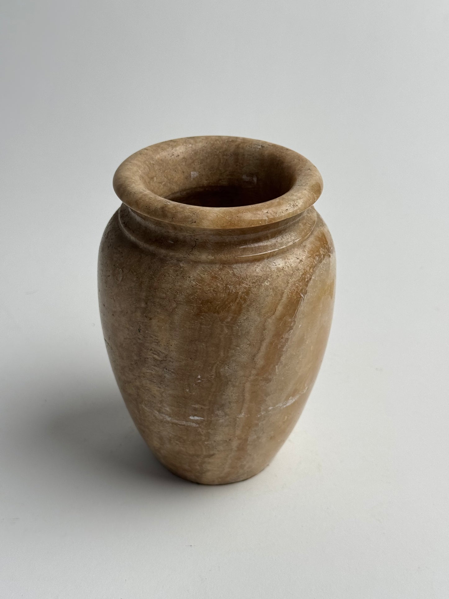Medium Beige Solid Marble Vase