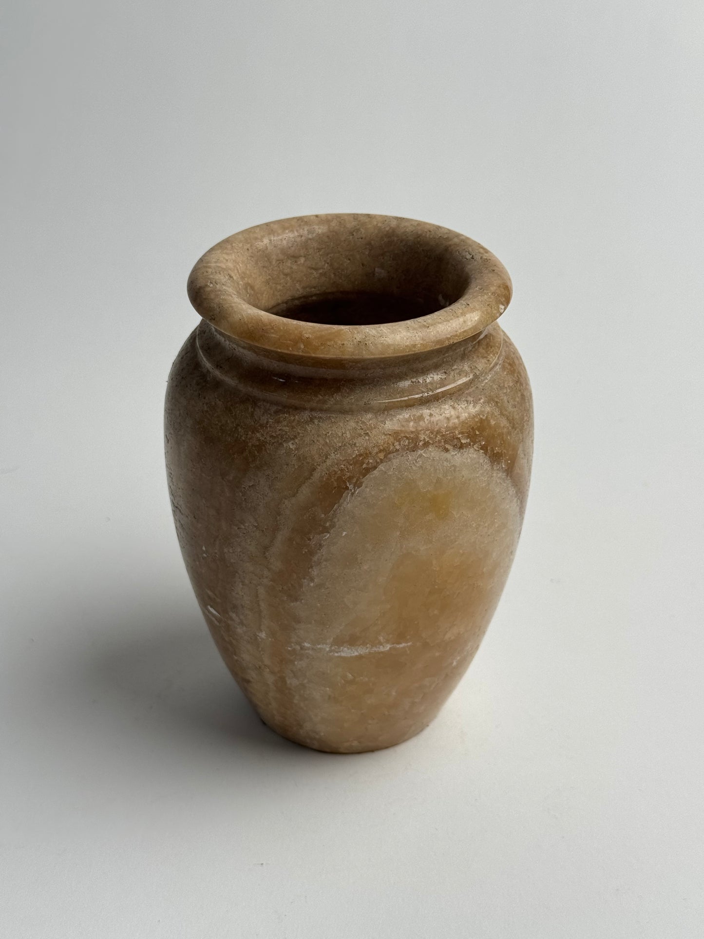 Medium Beige Solid Marble Vase
