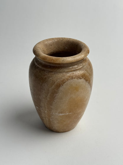 Medium Beige Solid Marble Vase