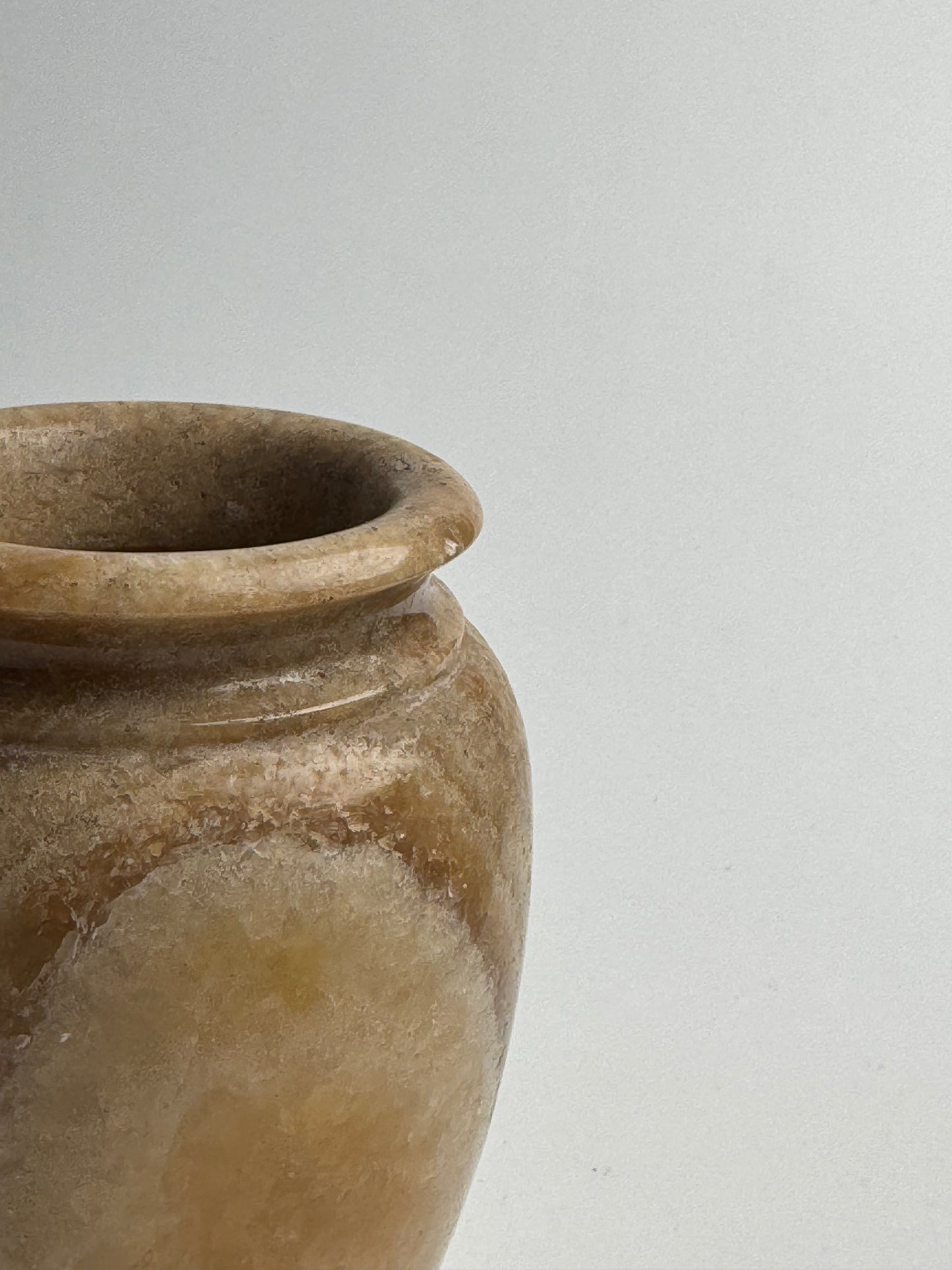 Medium Beige Solid Marble Vase