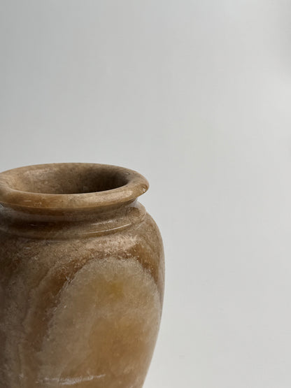 Medium Beige Solid Marble Vase
