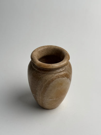 Medium Beige Solid Marble Vase
