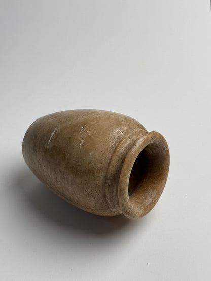 Medium Beige Solid Marble Vase