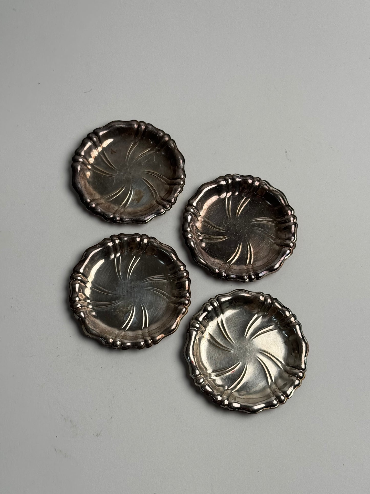 Set of 4 Vintage Silver Dishes