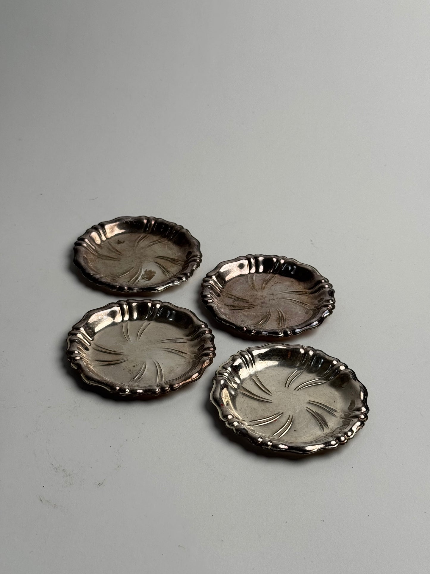 Set of 4 Vintage Silver Dishes