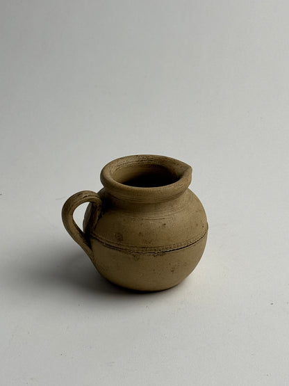 Small Beige Antique Rounded Jug