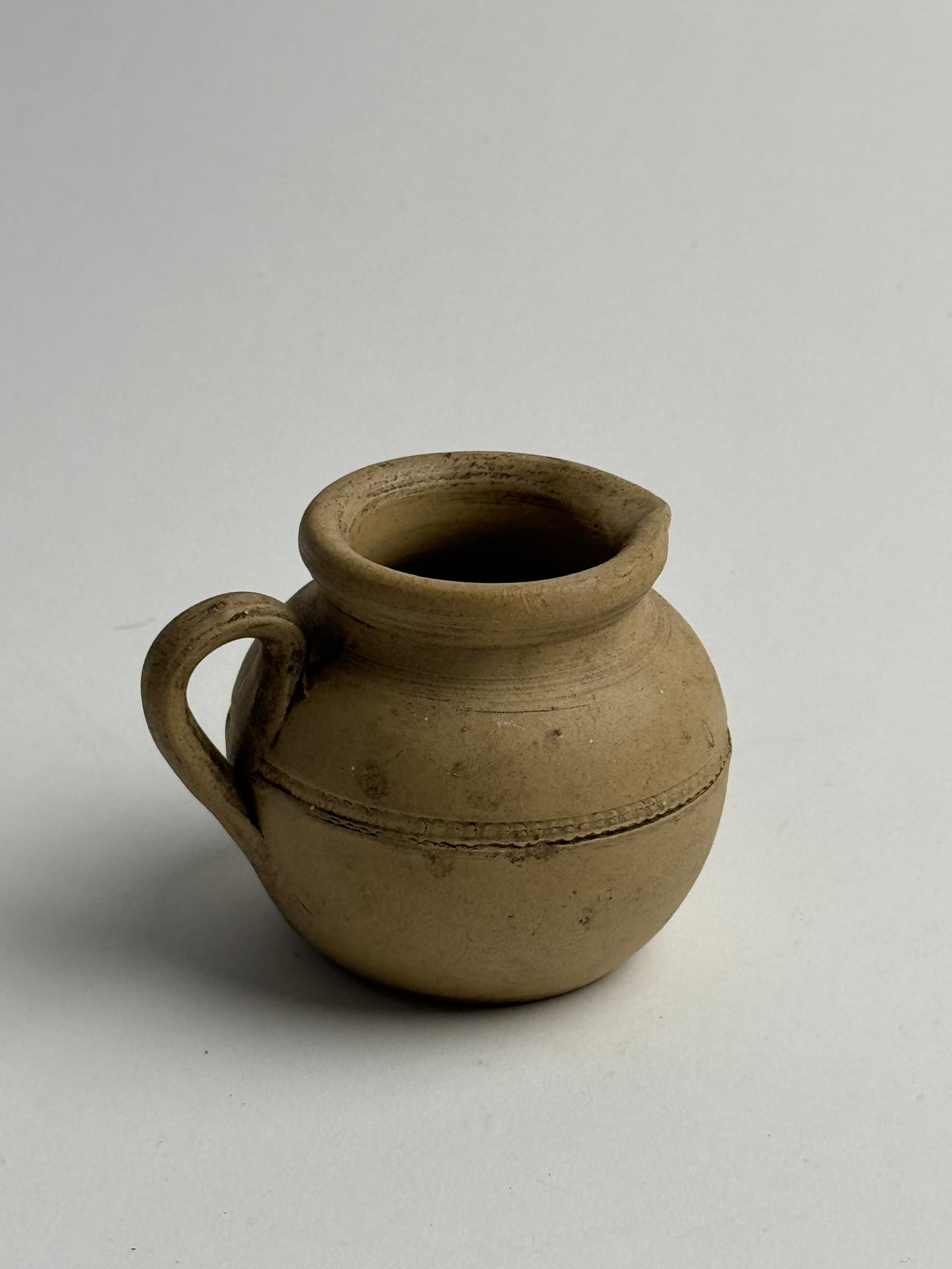 Small Beige Antique Rounded Jug